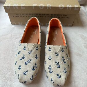 Toms Nautical Anchor Canvas Slip-Ons